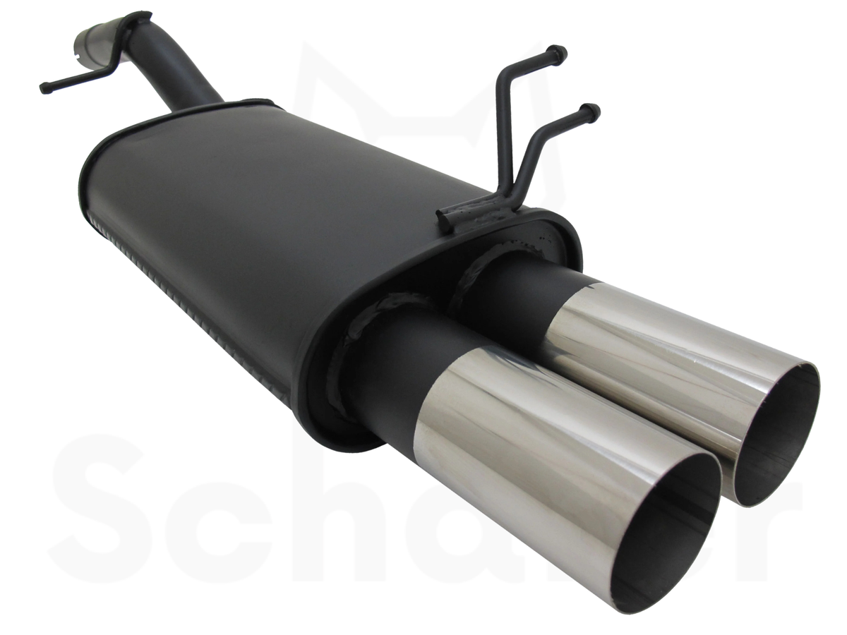Ford Fiesta MK6 Sports Back Box 2x76mm - Straight/Sharp