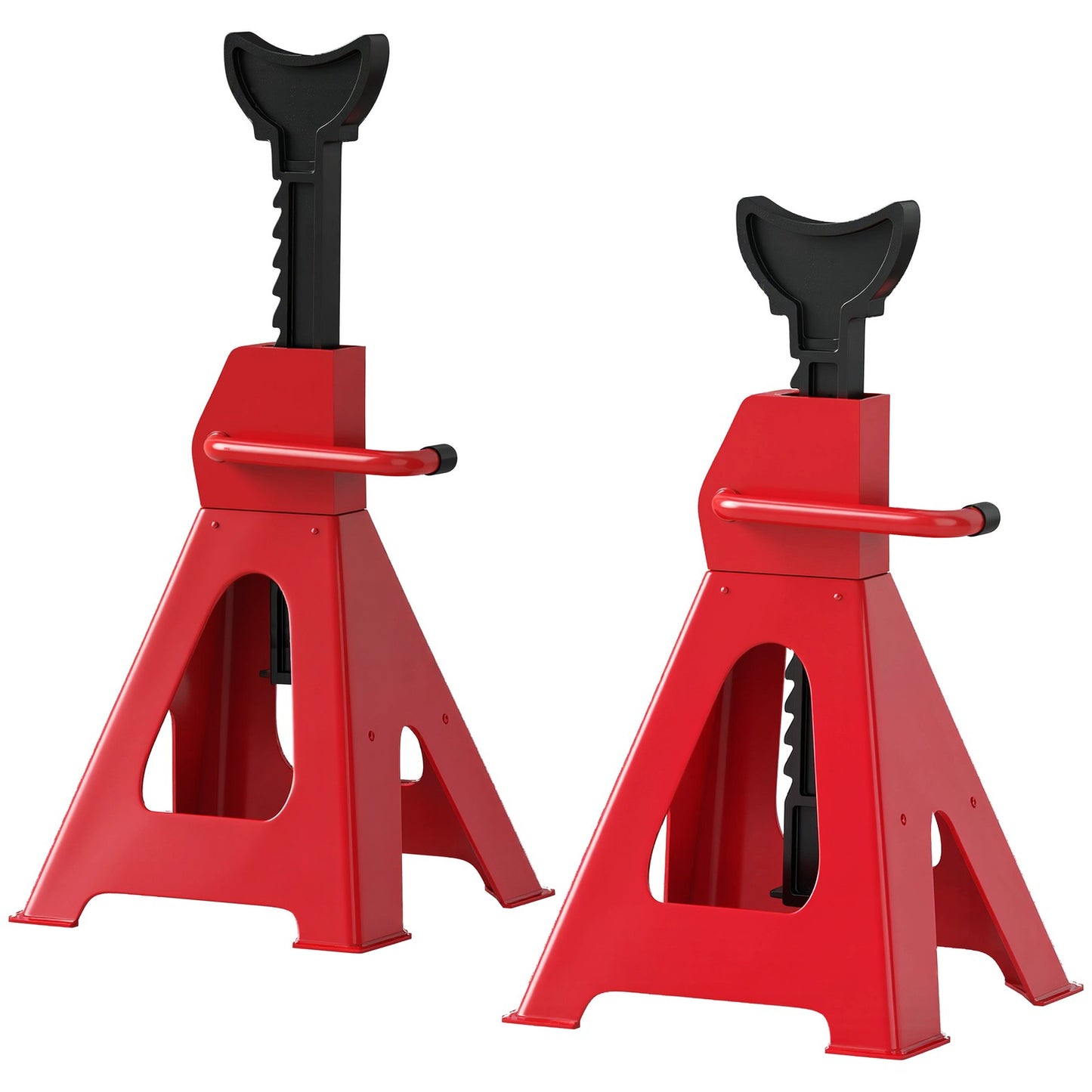 Pack of 2 Axle Stands, 2 Ton Car Jack Stands, 28-42.5 Cm Adjustable Height, Red